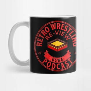 Retro Wrestling Re-View USWA Podcast Badge Design Mug